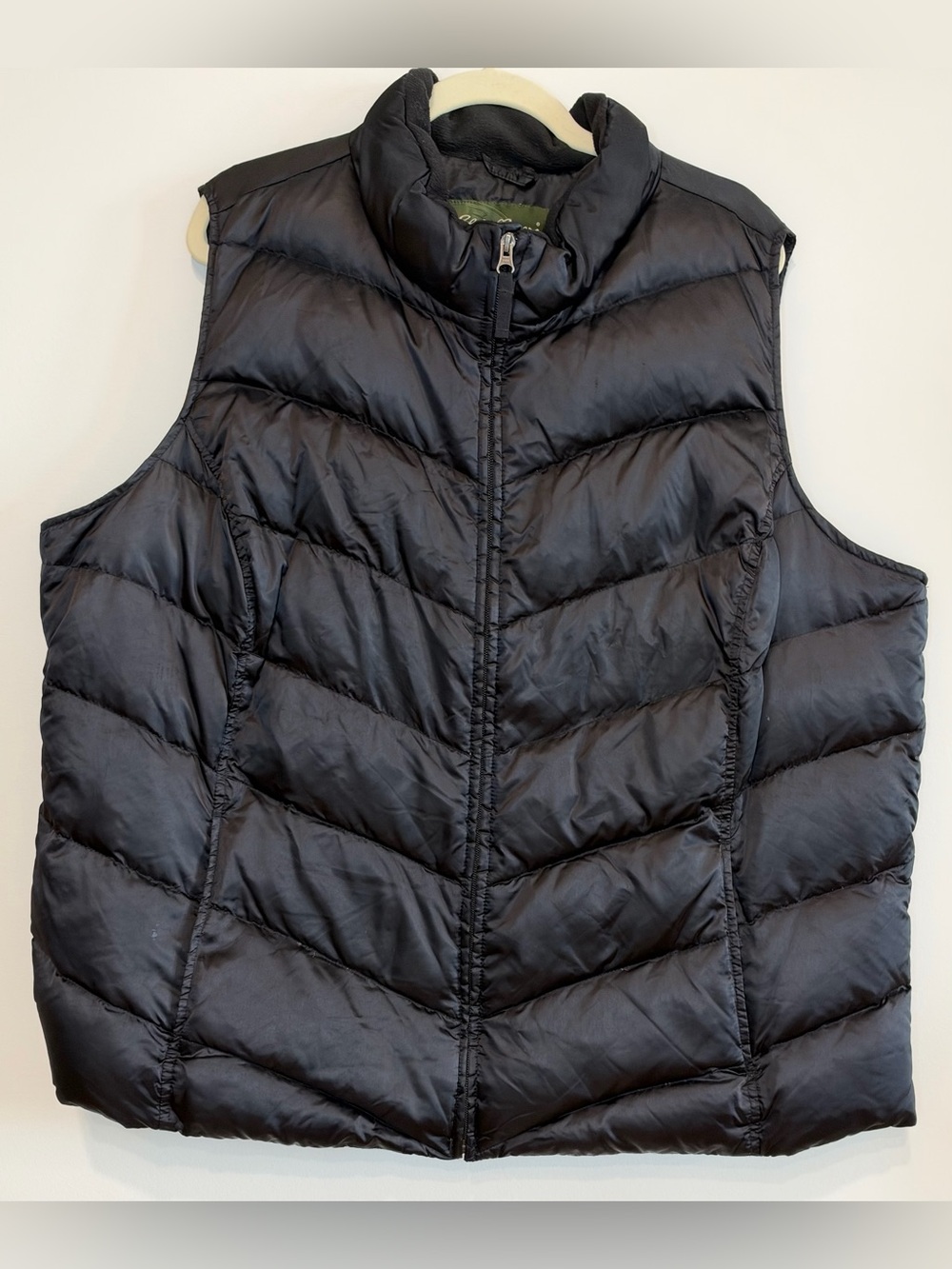 Eddie Bauer Women’s Goose Down Black Puffer Quilted Zip Front Vest Size 3X